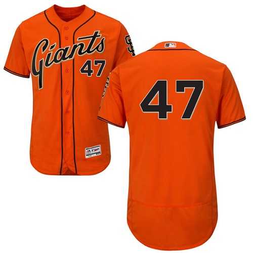 San Francisco Giants #47 Johnny Cueto Orange Flexbase Authentic Collection Stitched MLB Jersey
