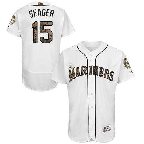 Seattle Mariners #15 Kyle Seager White Flexbase Authentic Collection Memorial Day Stitched MLB Jersey
