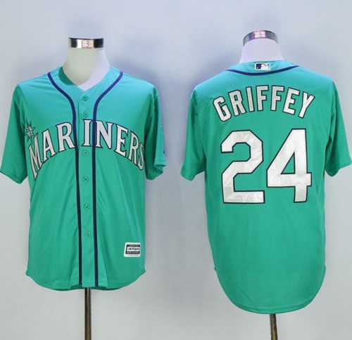 Seattle Mariners #24 Ken Griffey Green New Cool Base 2016 Hall Of Fame Patch Stitched MLB Jersey