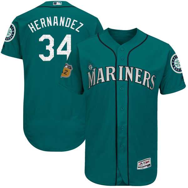 Seattle Mariners #34 Felix Hernandez Green 2017 Spring Training Flexbase Authentic Collection Stitched Baseball Jersey