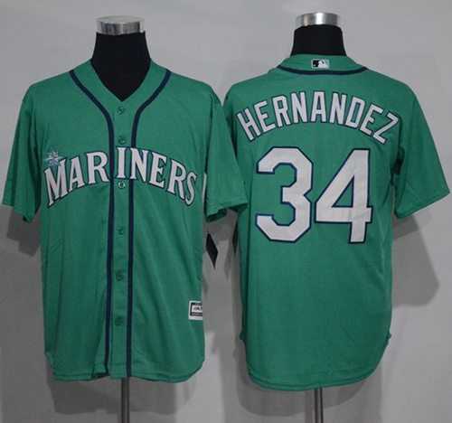 Seattle Mariners #34 Felix Hernandez Green New Cool Base Stitched MLB Jersey