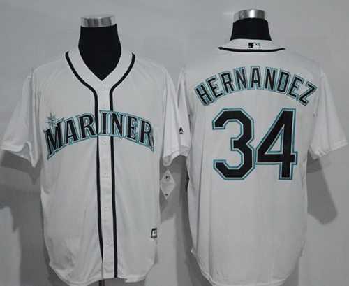 Seattle Mariners #34 Felix Hernandez White New Cool Base Stitched MLB Jersey