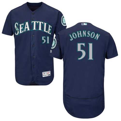 Seattle Mariners #51 Randy Johnson Navy Blue Flexbase Authentic Collection Stitched MLB Jersey