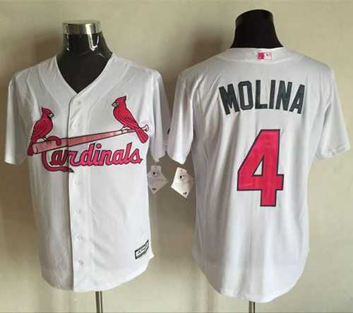 St. Louis Cardinals #4 Yadier Molina White New Cool Base Mother's Day Stitched MLB Jersey