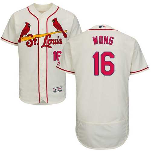 St.Louis Cardinals #16 Kolten Wong Cream Flexbase Authentic Collection Stitched MLB Jersey