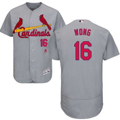 St.Louis Cardinals #16 Kolten Wong Grey Flexbase Authentic Collection Stitched MLB Jersey