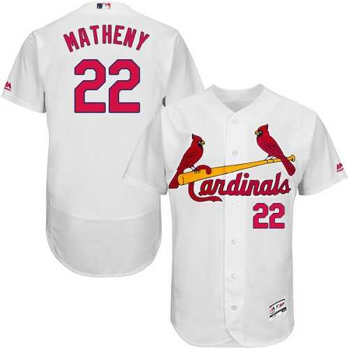 St.Louis Cardinals #22 Mike Matheny White Flexbase Authentic Collection Stitched MLB Jersey