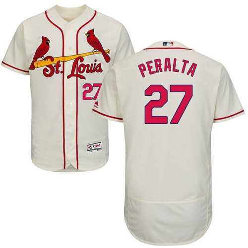 St.Louis Cardinals #27 Jhonny Peralta Cream Flexbase Authentic Collection Stitched MLB Jersey