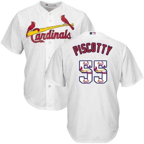 St.Louis Cardinals #55 Stephen Piscotty White Team Logo Fashion Stitched MLB Jersey