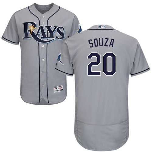 Tampa Bay Rays #20 Steven Souza Grey Flexbase Authentic Collection Stitched MLB Jersey