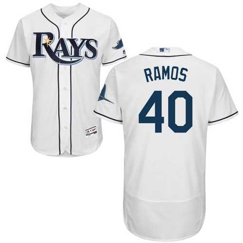 Tampa Bay Rays #40 Wilson Ramos White Flexbase Authentic Collection Stitched MLB Jersey