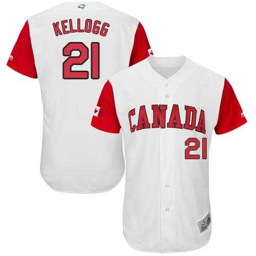 Team Canada #21 Ryan Kellogg White 2017 World Baseball Classic Authentic Stitched MLB Jersey