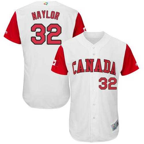 Team Canada #32 Josh Naylor White 2017 World Baseball Classic Authentic Stitched MLB Jersey