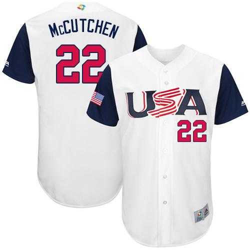 Team USA #22 Andrew McCutchen White 2017 World Baseball Classic Authentic Stitched Youth MLB Jersey