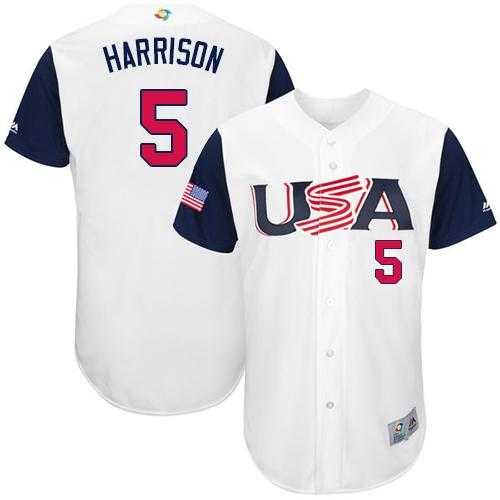 Team USA #5 Josh Harrison White 2017 World Baseball Classic Authentic Stitched Youth MLB Jersey