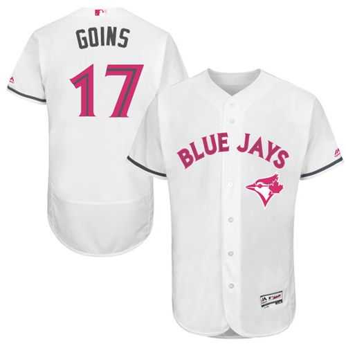 Toronto Blue Jays #17 Ryan Goins White Flexbase Authentic Collection Mother's Day Stitched MLB Jersey