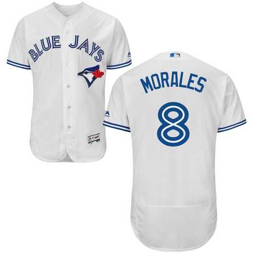 Toronto Blue Jays #8 Kendrys Morales White Flexbase Authentic Collection Stitched MLB Jersey