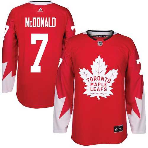 Toronto Maple Leafs #7 Lanny McDonald Red Alternate Stitched NHL Jersey