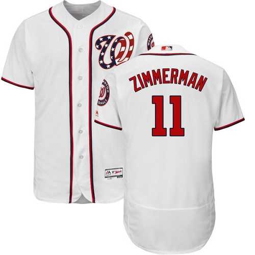 Washington Nationals #11 Ryan Zimmerman White Flexbase Authentic Collection Stitched MLB Jersey