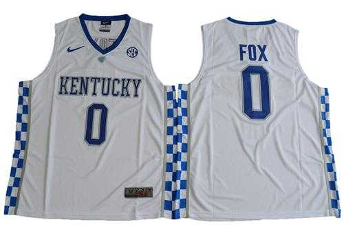 Wildcats #0 De'Aaron Fox White Basketball Elite Stitched NCAA Jersey