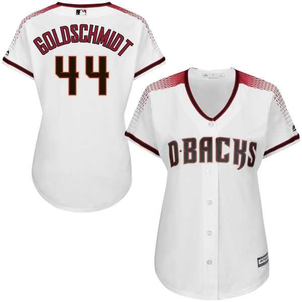 Women's Arizona Diamondbacks #44 Paul Goldschmidt Majestic White Home Cool Base Player Jersey