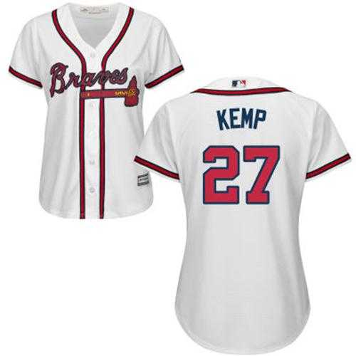 Women's Atlanta Braves #27 Matt Kemp White Home Stitched MLB Jersey