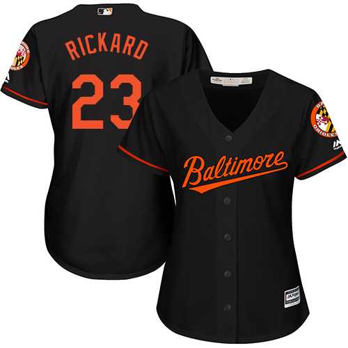 Women's Baltimore Orioles #23 Joey Rickard Black Alternate Stitched MLB Jersey