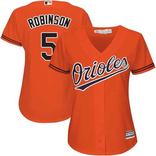 Women's Baltimore Orioles #5 Brooks Robinson Orange Alternate Stitched MLB Jersey