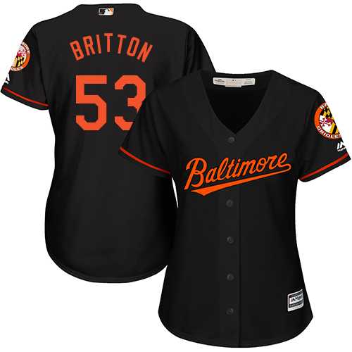 Women's Baltimore Orioles #53 Zach Britton Black Alternate Stitched MLB Jersey