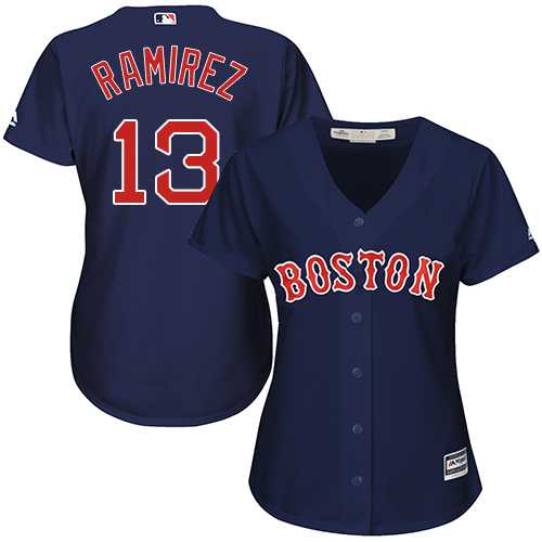 Women's Boston Red Sox #13 Hanley Ramirez Navy Blue Alternate Stitched MLB Jersey