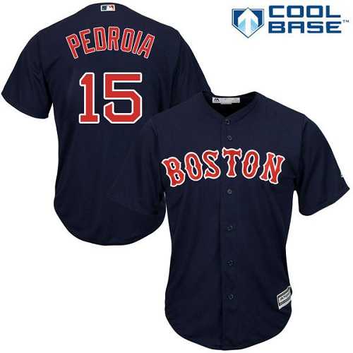Women's Boston Red Sox #15 Dustin Pedroia Navy Blue Alternate Stitched MLB Jersey