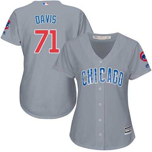 Women's Chicago Cubs #71 Wade Davis Grey Road Stitched MLB Jersey