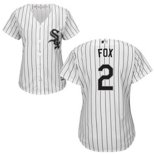 Women's Chicago White Sox #2 Nellie Fox White(Black Strip) Home Stitched MLB Jersey