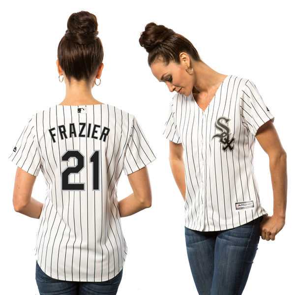 Women's Chicago White Sox #21 Todd Frazier Majestic White Home Cool Base Jersey