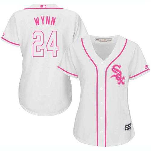 Women's Chicago White Sox #24 Early Wynn White Pink Fashion Stitched MLB Jersey