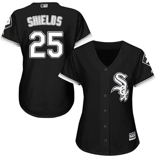 Women's Chicago White Sox #25 James Shields Black Alternate Stitched MLB Jersey