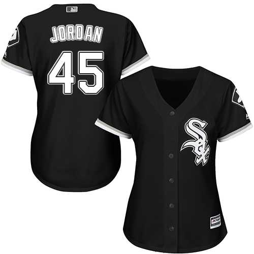 Women's Chicago White Sox #45 Michael Jordan Black Alternate Stitched MLB Jersey