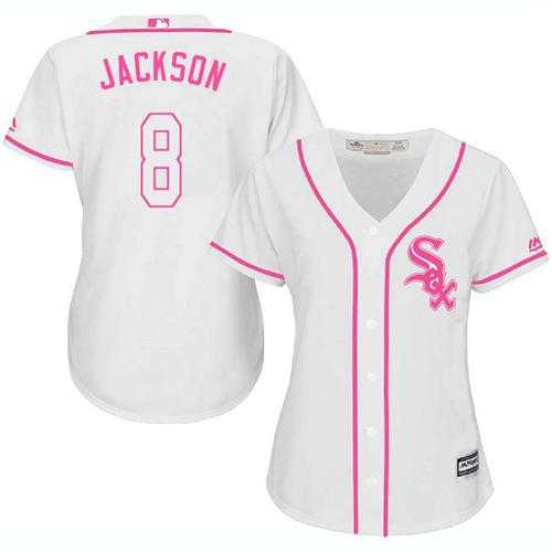 Women's Chicago White Sox #8 Bo Jackson White Pink Fashion Stitched MLB Jersey