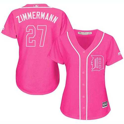 Women's Detroit Tigers #27 Jordan Zimmermann Pink Fashion Stitched MLB Jersey