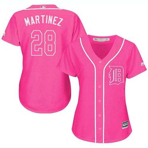 Women's Detroit Tigers #28 J. D. Martinez Pink Fashion Stitched MLB Jersey