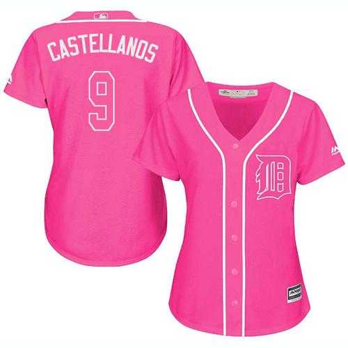 Women's Detroit Tigers #9 Nick Castellanos Pink Fashion Stitched MLB Jersey
