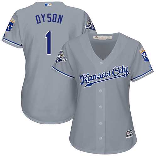 Women's Kansas City Royals #1 Jarrod Dyson Grey Road Stitched MLB Jersey