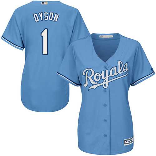 Women's Kansas City Royals #1 Jarrod Dyson Light Blue Alternate Stitched MLB Jersey