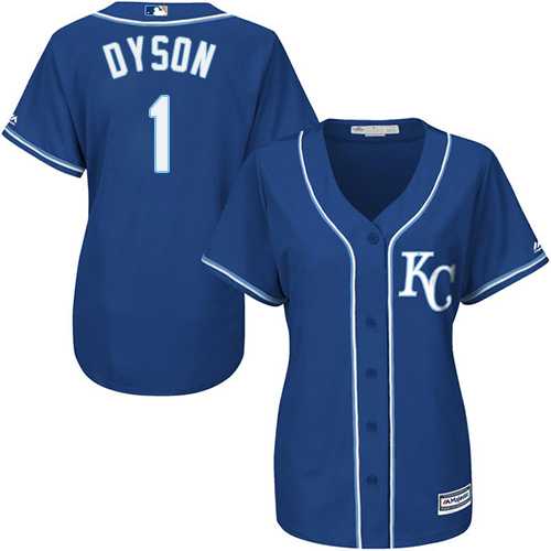 Women's Kansas City Royals #1 Jarrod Dyson Royal Blue Alternate Stitched MLB Jersey