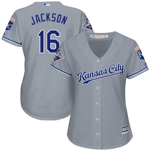 Women's Kansas City Royals #16 Bo Jackson Grey Road Stitched MLB Jersey