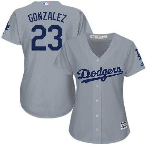 Women's Los Angeles Dodgers #23 Adrian Gonzalez Grey Alternate Road Stitched MLB Jersey