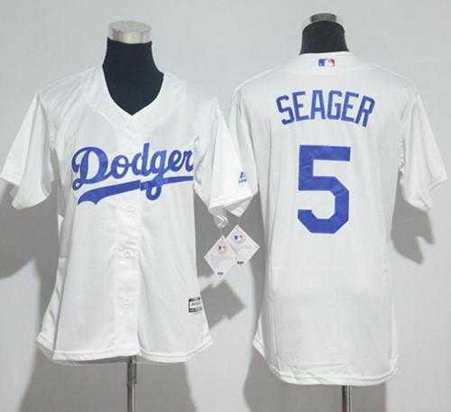 Women's Los Angeles Dodgers #5 Corey Seager White Home Stitched MLB Jersey