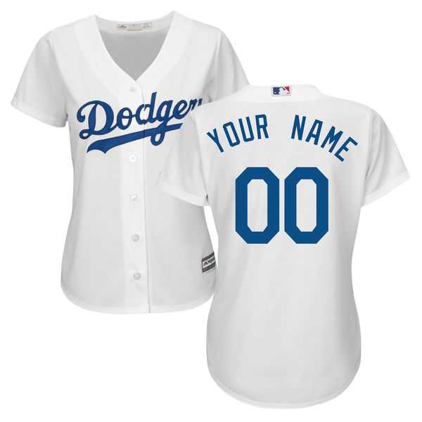 Women's Los Angeles Dodgers Majestic White Home Cool Base Custom Jersey