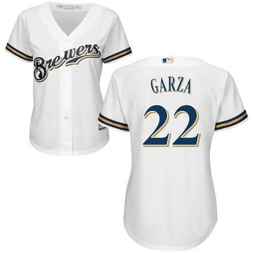 Women's Milwaukee Brewers #22 Matt Garza White Home Stitched MLB Jersey