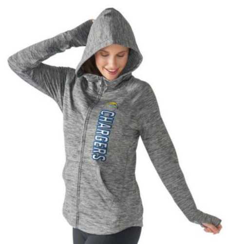 Women's NFL Los Angeles Chargers G-III 4Her by Carl Banks Recovery Full-Zip Hoodie Heathered Gray